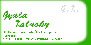 gyula kalnoky business card